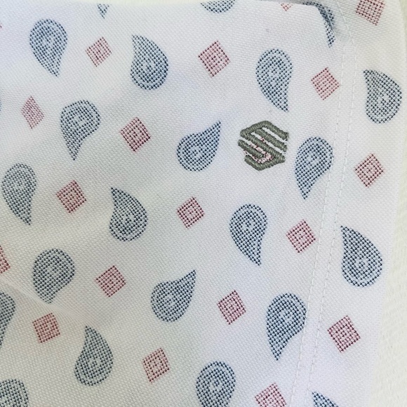 Johnston & Murphy paisley polo Casual Button Down Shirt L - Picture 3 of 7